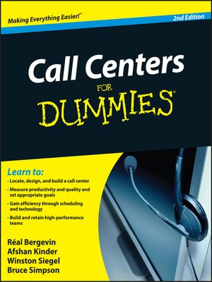 cover image of Call Centers For Dummies